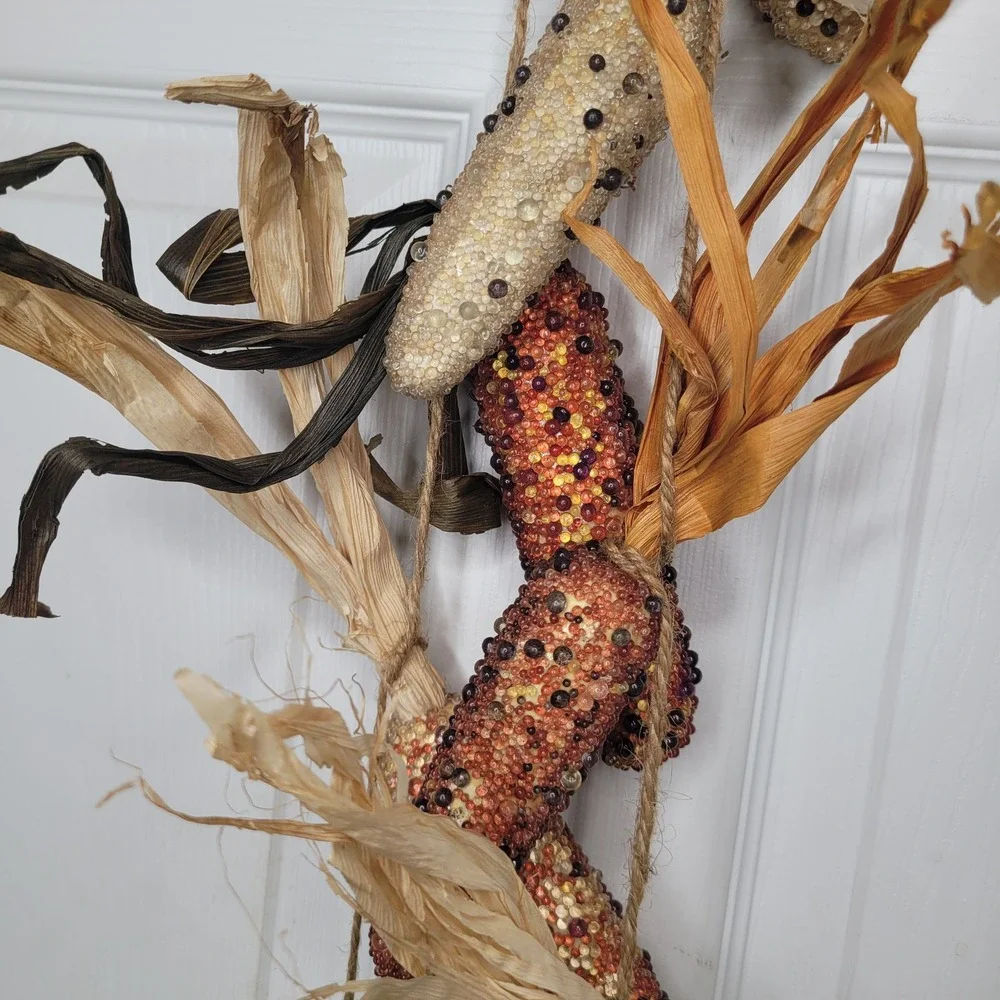 2 Sheas Wildflower Co Beaded Indian Corn Garland Fall Harvest Thanksgiving Decor